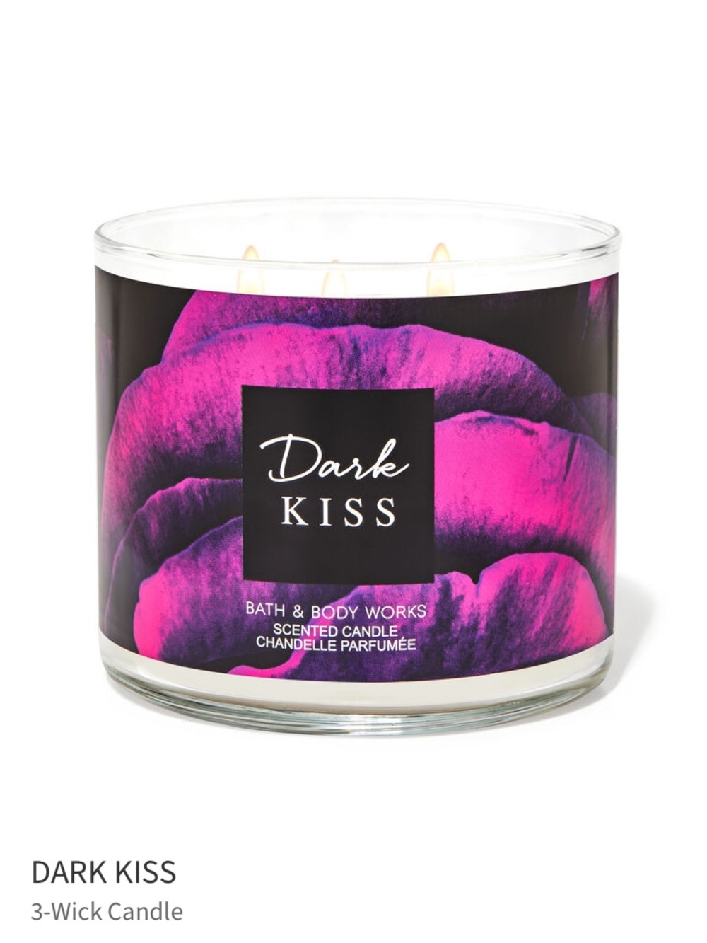 Bath and body works 3 Wick candle scent Dark Kiss